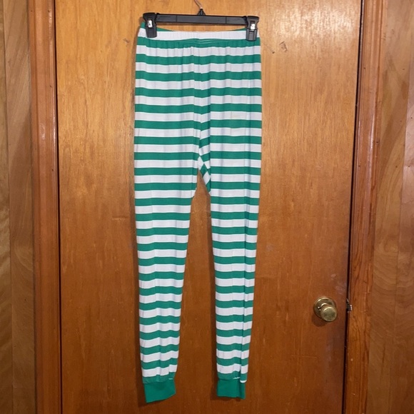 •CORA BEE•GREEN/WHITE STRIPED RUDOLPH MATCHING PAJAMA SET... MEDIUM (LIKE NEW) - Picture 3 of 10